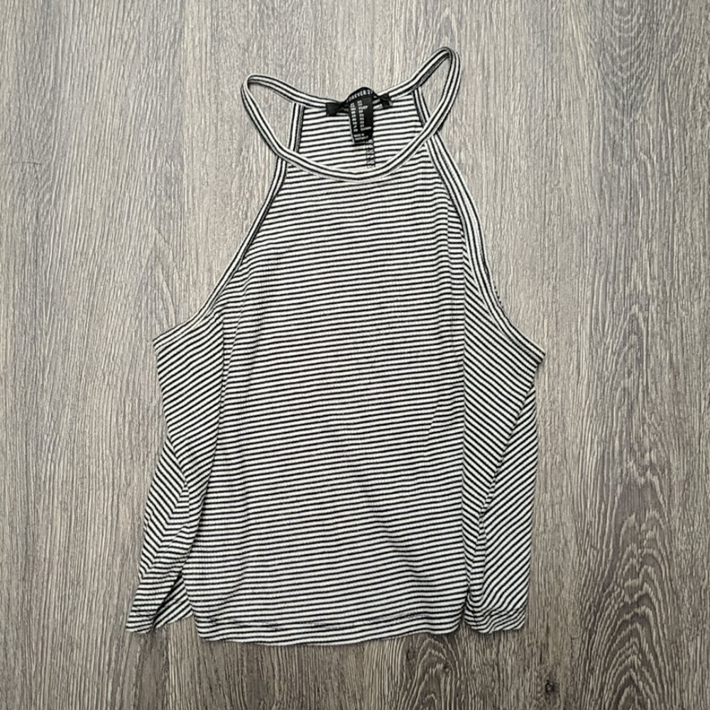 Forever 21 striped flowy crop top